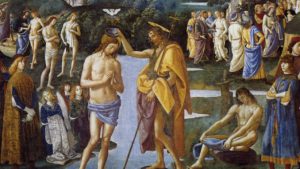 The Baptism of Christ, Pietro Perugino (1446–1523) and his workshop, c.1482 (detail)