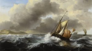 Fishing vessels offshore in a heavy sea, Ludolf Bakhuizen (1630–1708), 1684; Minneapolis Institute of Arts