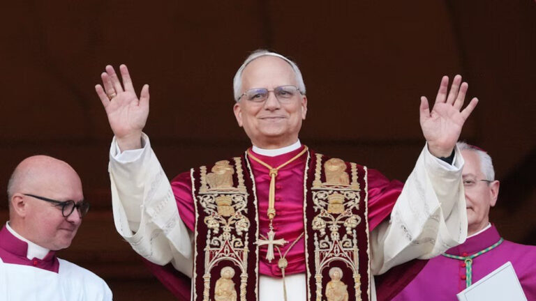 Pope Leo XIV immediately after his election